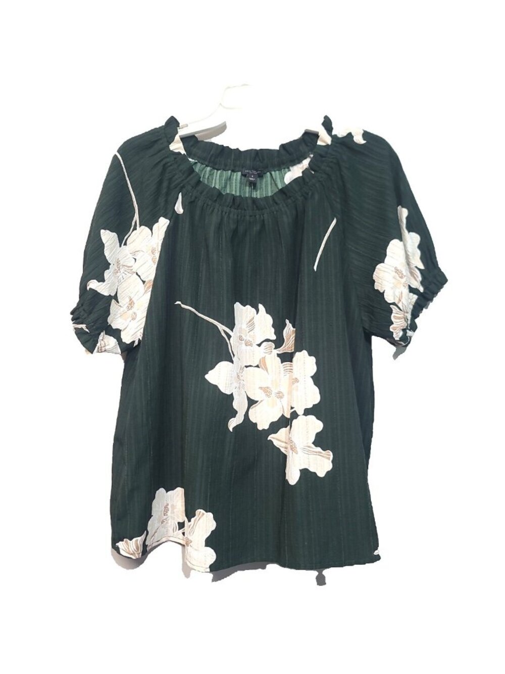 Ann Taylor Factory Floral Blouse Green Size M NWT